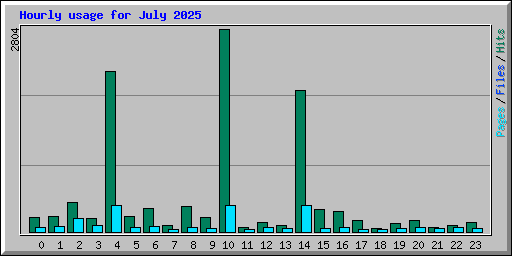 Hourly usage for July 2025